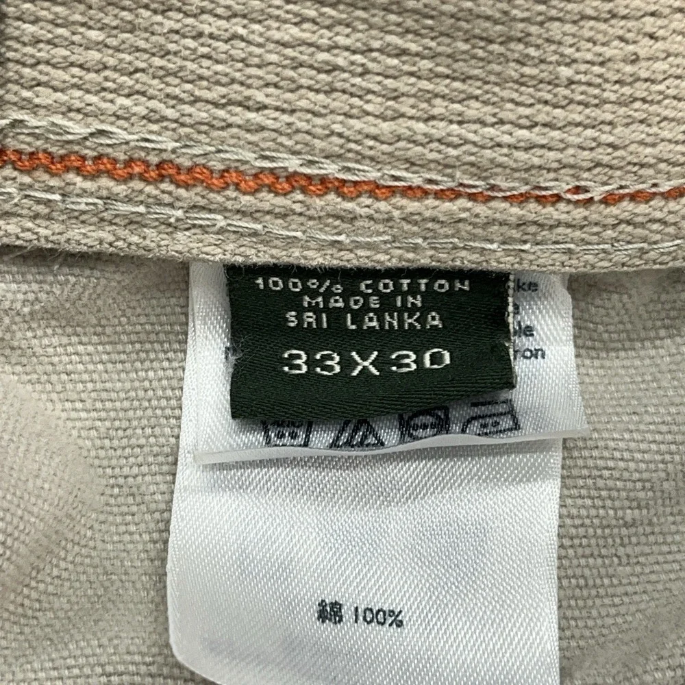 Eddie Bauer Cargo Pants Mens 33x29 Beige Vintage Y2K Skater Baggy Wide Leg